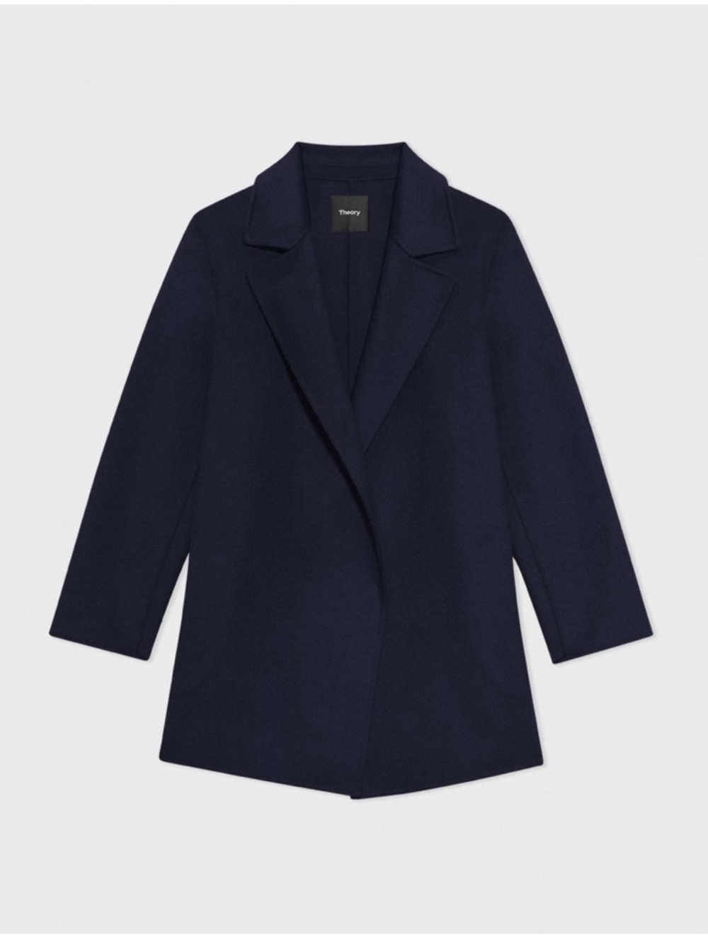 Theory Clairene Open Front Wool Cashmere Blend Jacket Blazer Navy Blue - Picture 8 of 13